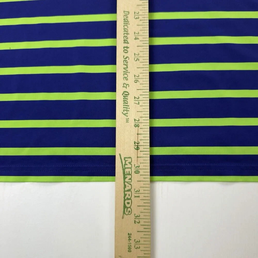 Ralph Lauren RLX White Columns Golf Club Mens L Neon Green Royal Blue Stretch